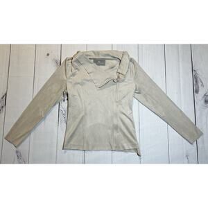 Tart Collections Faux Suede Jacket Women's Size S Full Zip‎ Long Sleeve Beige